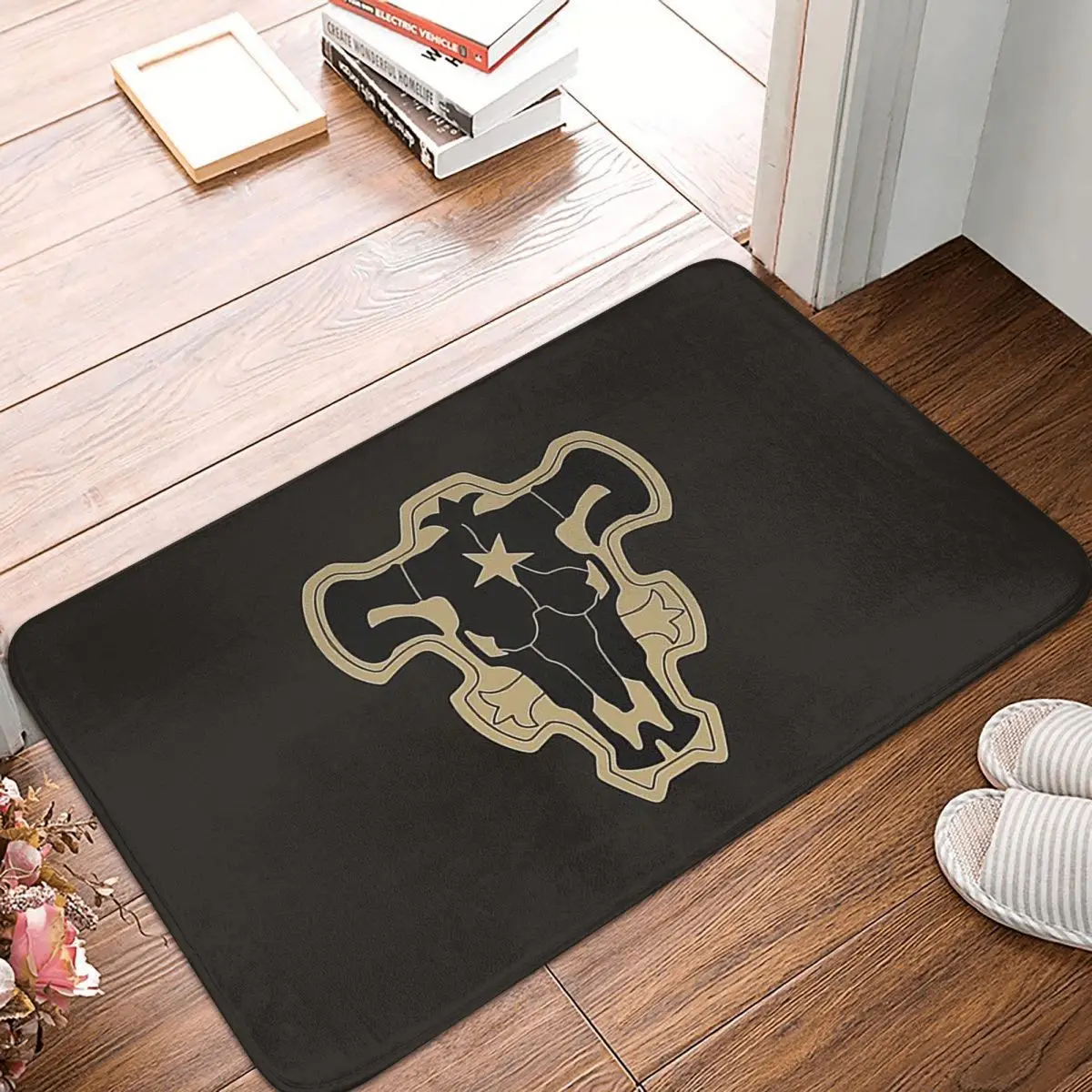 

Black Bull Robe Bath Non-Slip Carpet Black Clover Asta Anime Living Room Mat Entrance Door Doormat Floor Decor Rug