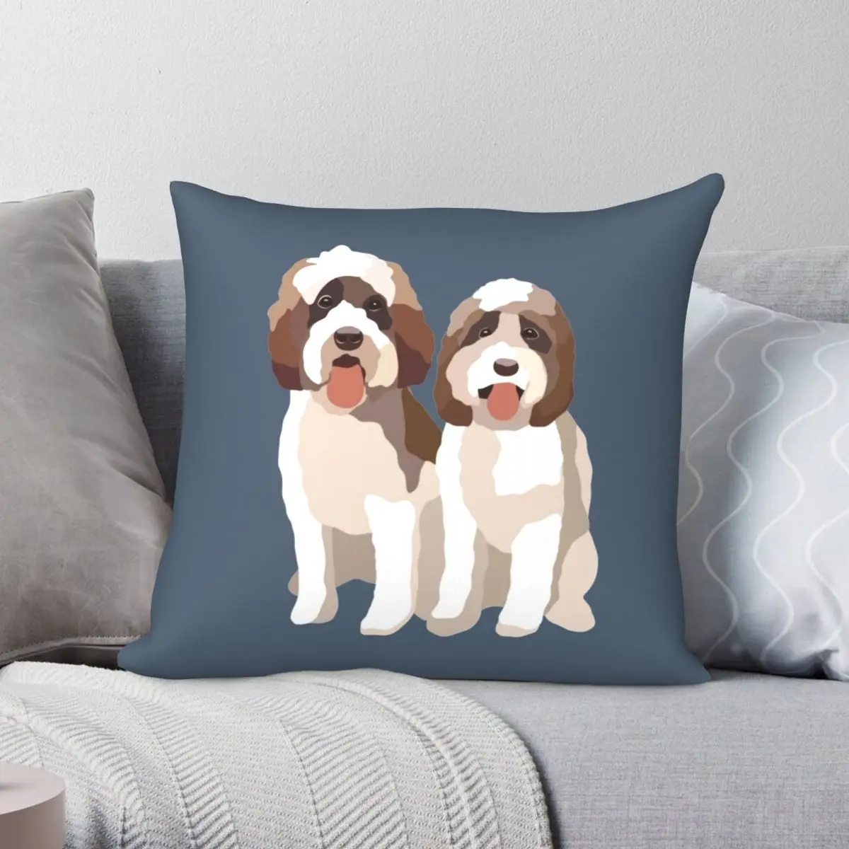 

Цифровая квадратная наволочка с изображением двух лабрадодов, собаки, полиэстер, лен, бархат, принт, молния, Декор, автомобильная наволочка, ...