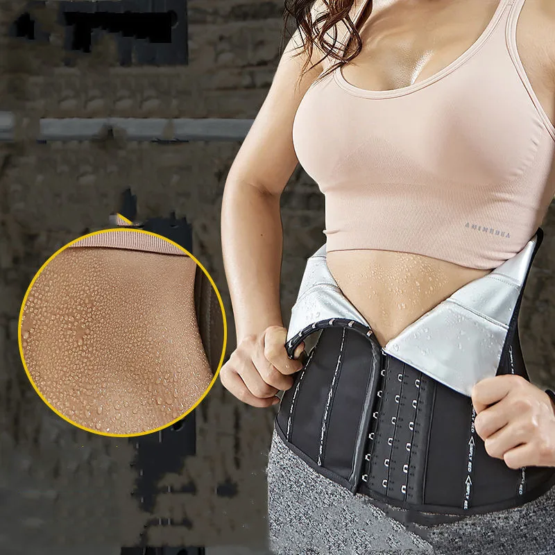 

Black Sweat Belt Sweat To Lose Weight Woman Postpartum Waist Trainer Slimming Sheath Flat Belly Fat Sauna Burning Girdle