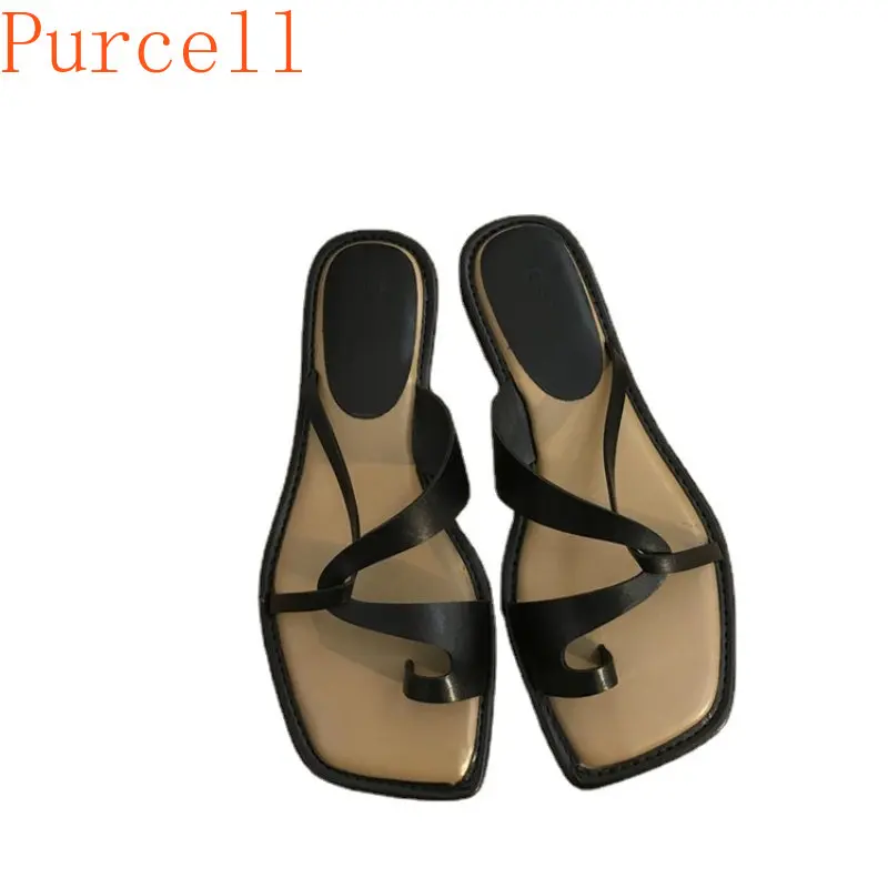 2023 new women's sandals summer clip toe slippers outdoor fashion flat bottom casual non-slip sandals