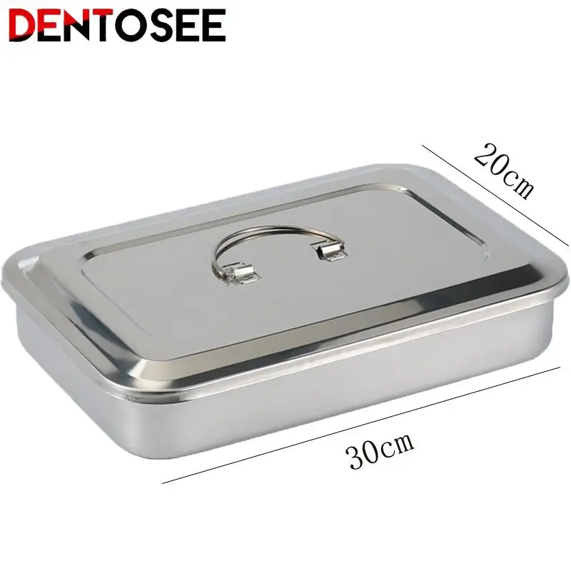 

Ofessional Dental Disinfection Tray Stainless Steel Storage Box with Lid for Instrument Sterilization