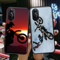 moto cross motorcycle sports clear phone case for huawei honor 20 10 9 8a 7 5t x pro lite 5g black etui coque hoesjes comic fa