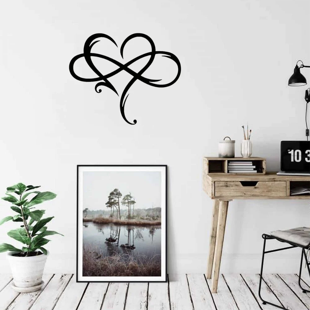 Настенный Декор для дома Металлический декор в виде черного сердца