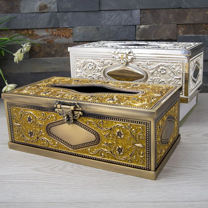 

Коробка для бумажных полотенец из металла, изысканная резная бронза, Классическая бумажная коробка, роскошный подарок для дома