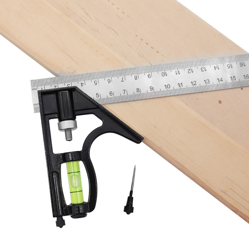 

30cm Stainless Steel Angle Ruler Woodworking Measuring Tools Set Precise Aluminium Durable Adjustable Combination Spirit Level