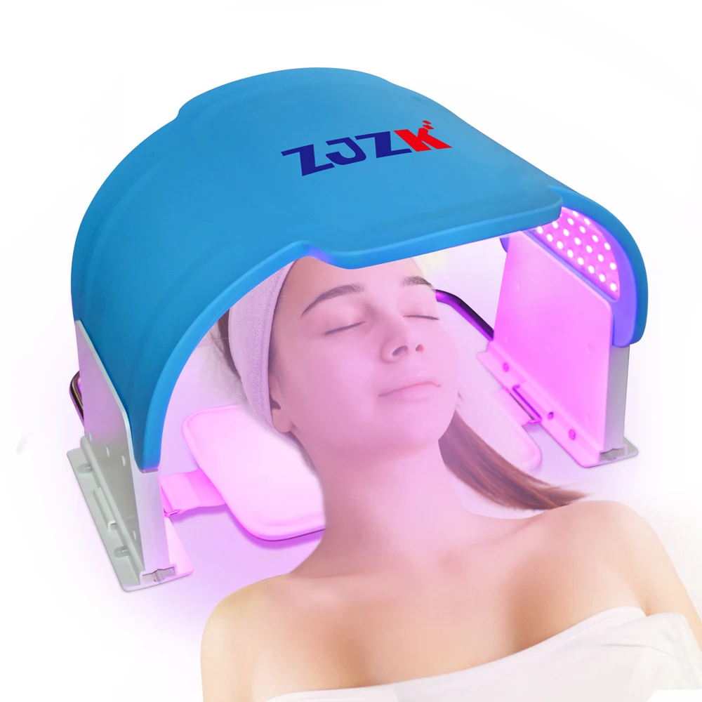 

ZJZK 7 Colors LED Facial Mask 2 IN 1 Foldable PDT Spectrometer Red And Blue Light Photon Rejuvenation Face Beauty Instrument