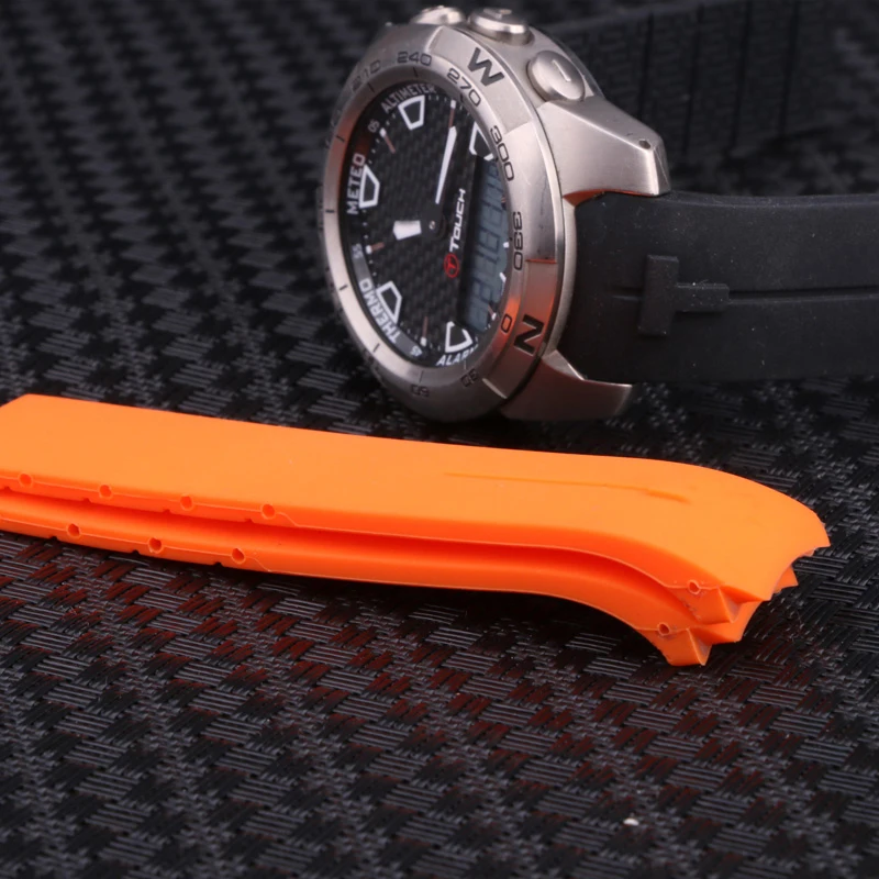 Rubber silicone strap For Tissot 1853 Tengzhi T-Touch original T013 rubber watch band T047T081T33 silicone watch band