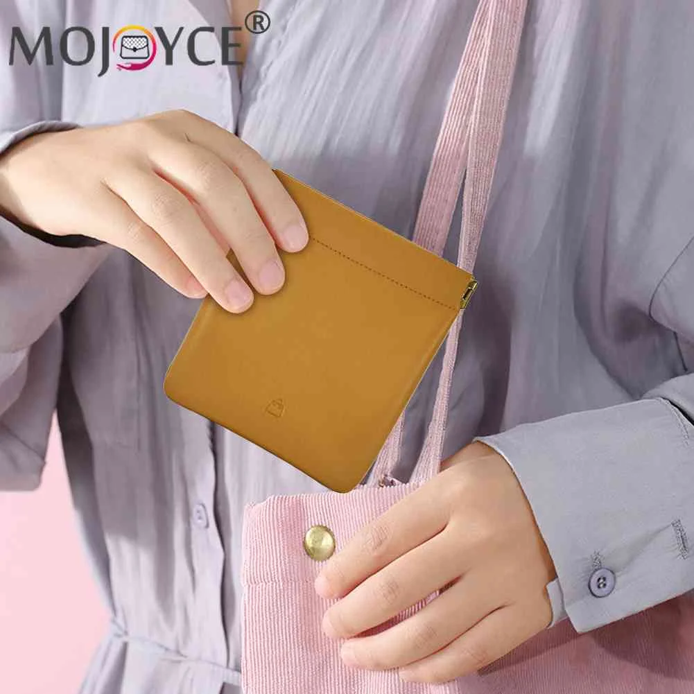 

Портативные женские кошельки, кожаная сумка для санитарных салфеток, мини-Кошельки для монет, держатель для карт, сумка для хранения губной ...