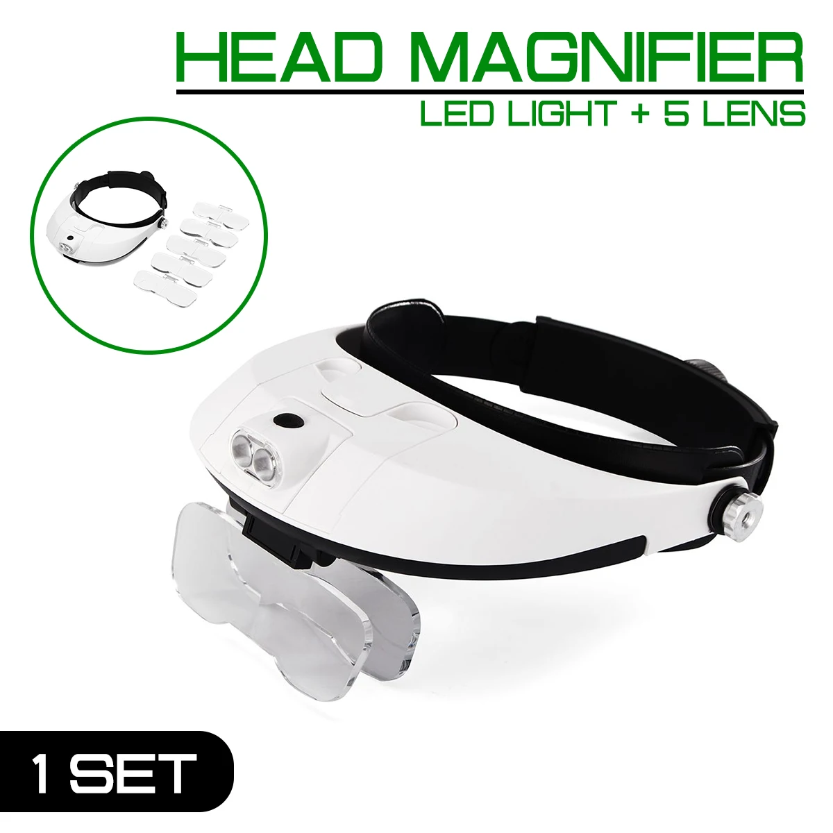 

Dental Magnifier Portable Dentist Head Loupes Binocular Glass Head LED Light Jewelry Magnifiers Medical Optical Instrument