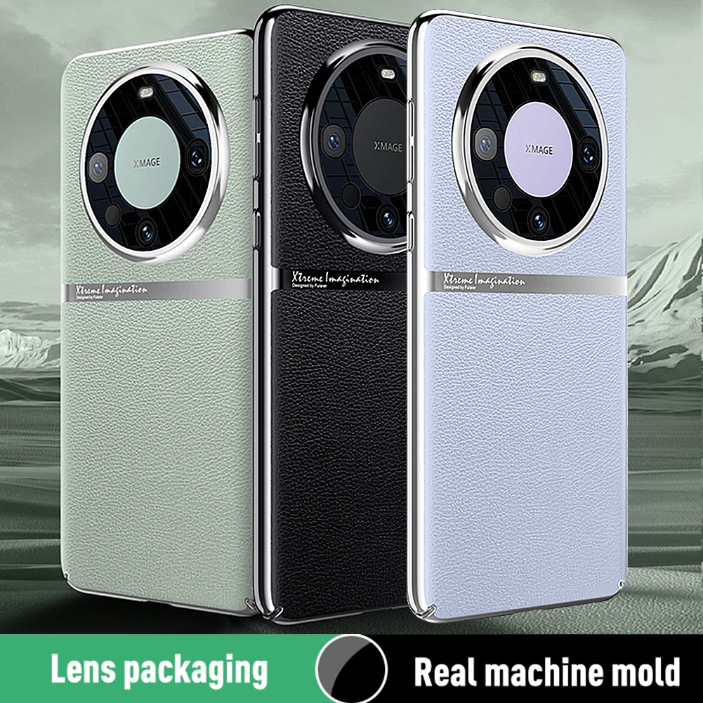 

Original Hard PC Capa For Huawei Mate 60 Pro Case luxury Leather shockproof Plating Cover For Mate60 Mobile Phone Back Funda
