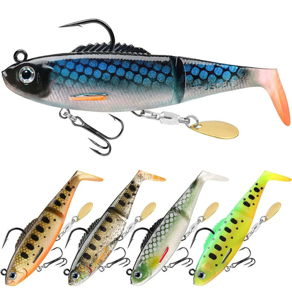 

TRUSCEND Luya T-Tail Multi-Section Soft Bait Sequins Fake Bait Swimming Bait Sharp Back Hook Fishing Tackle Accessories Pesca