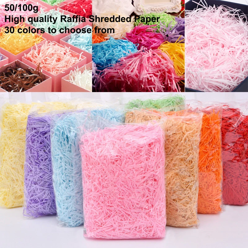 50 г/100g Красочные измельченные гофрированная бумажная рафия конфеты Коробки DIY