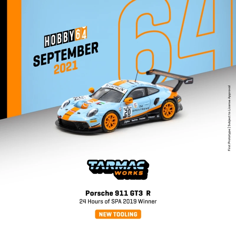 

Tarmac 1:64 Endurance Racing Model 2019 Spa 24 Hours 911 991 for Porsche GT3