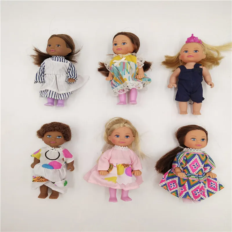 

6Pcs 3.3" Genuine Brand Simb Little Fashion Girl Doll with Clothes Toy for Girl Mini Princess Doll Gift