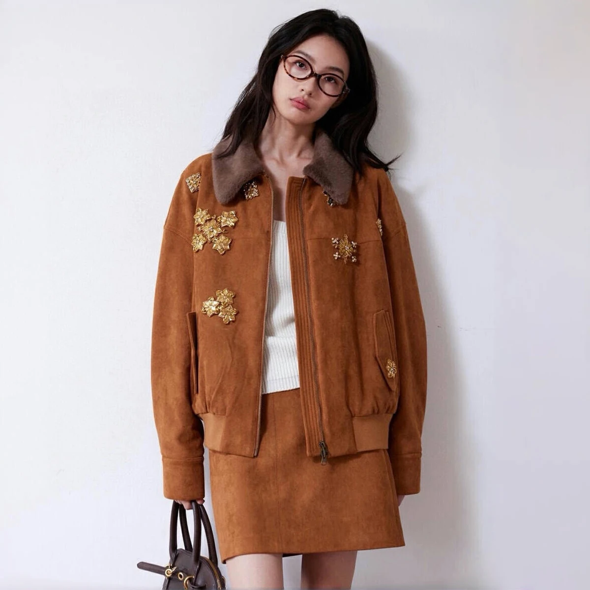 NIGO женская осенне-зимняя куртка на молнии с длинными рукавами повседневная