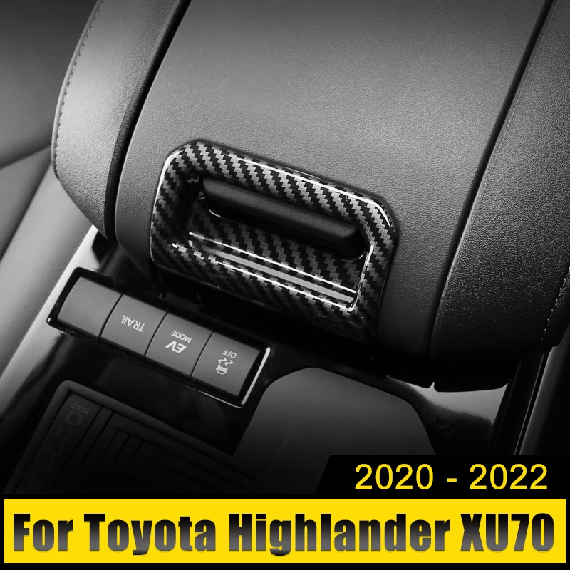 

For Toyota Highlander XU70 Kluger 2020 2021 2022 ABS Carbon Car Armrest Box Handle Frame Cover Case Trim Sticker Accessories