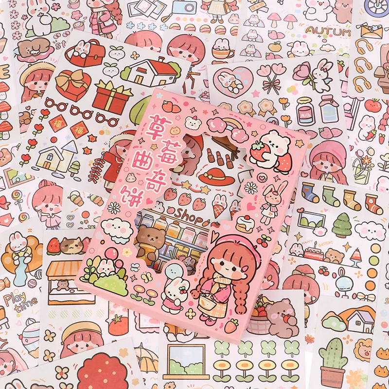 

50 листов/набор, наклейки в виде животных для девочек