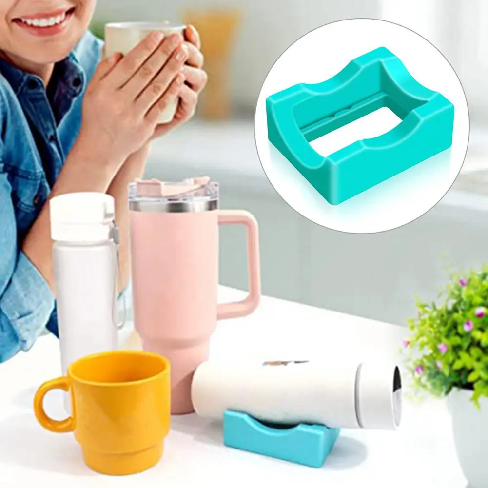 

Tumbler Silicone Cup Cradle Holder Built-in Slot Curved Non Slip Stable Base Craft Making Mug Display Orgainzer Bottle Rack