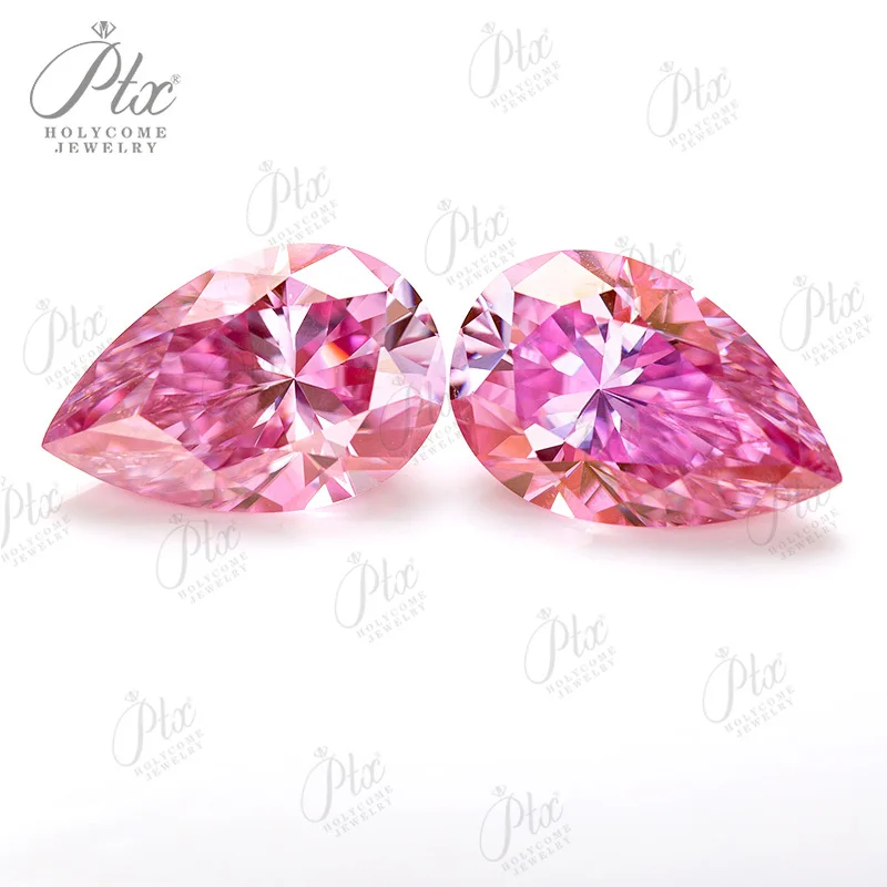 Муассанит Камень 0 5-5 карата Розовый Цвет Грушевидная огранка VVS1 Лабораторный