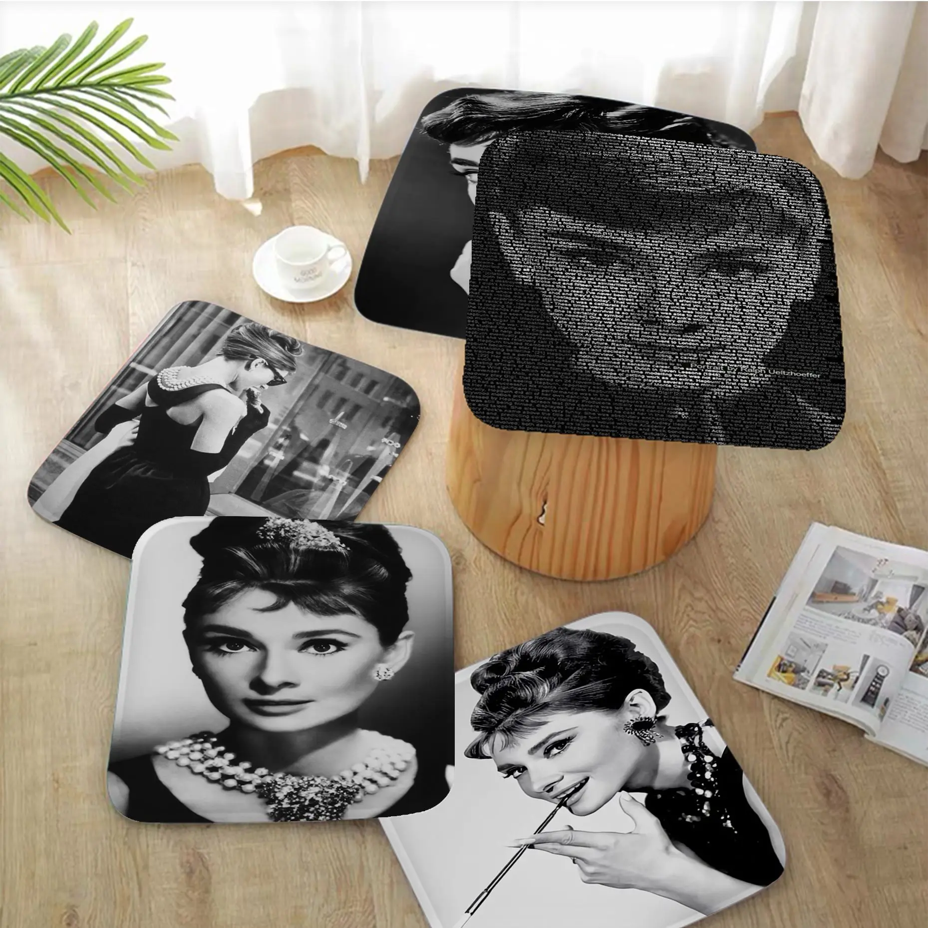 

Audrey Hepburn Creative Dining Chair Cushion Circular Decoration Seat For Office Desk Sofa Cushion
