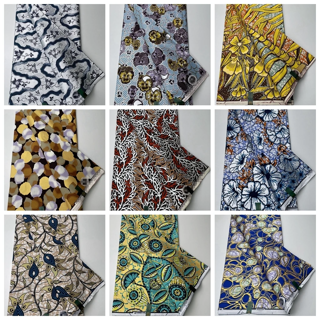 

100% хлопок, высокое качество, Новое поступление, настоящая восковая ткань, 6 ярдов/шт., ткань из искусственного воска, гарантированное мягкое ...