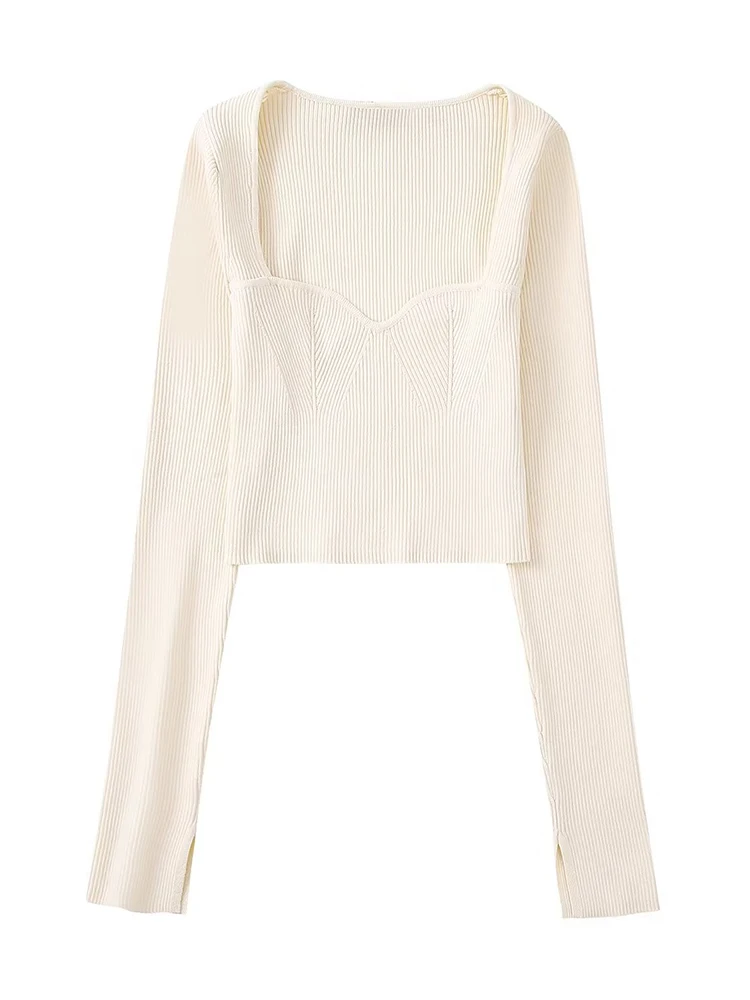 

Женский Осенний вязаный корсет с длинным рукавом