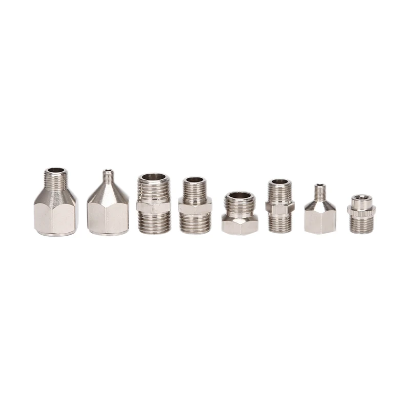 

8 Pieces Airbrush Flexible Adapter Fitting Connector Set For Compressor And Airbrush Hose