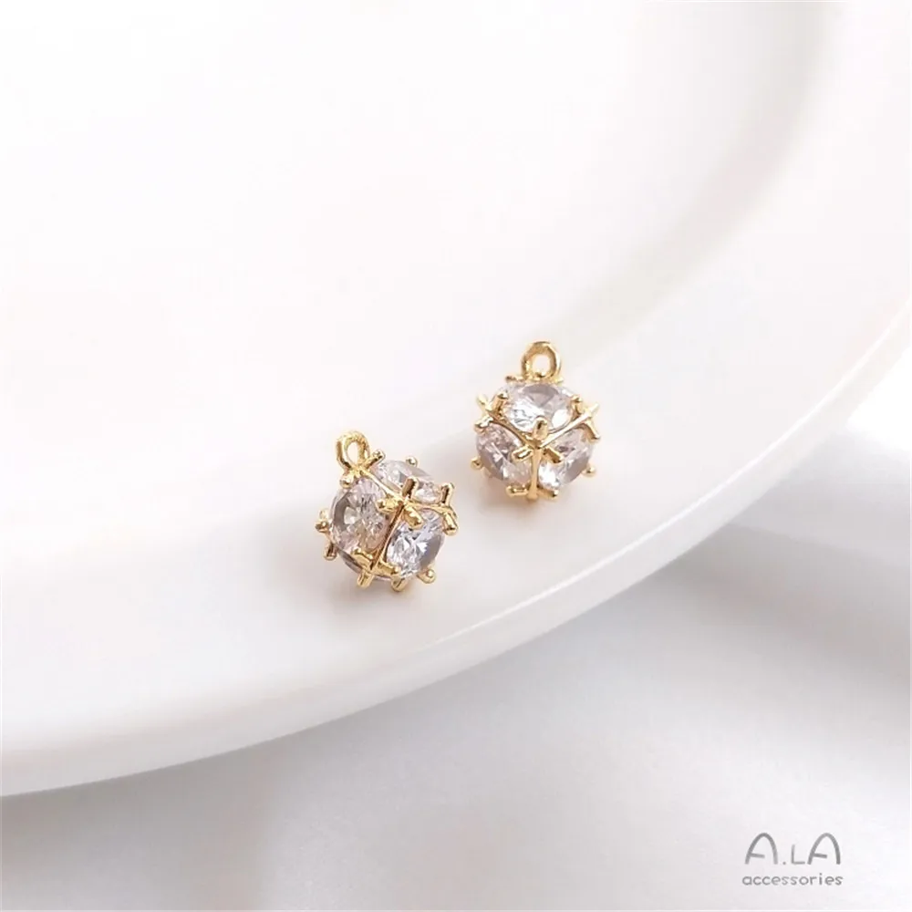 

14K Gold Filled Plated Accessories Embedded zircon pendant diy hand made first jewelry accessories bracelet pendant