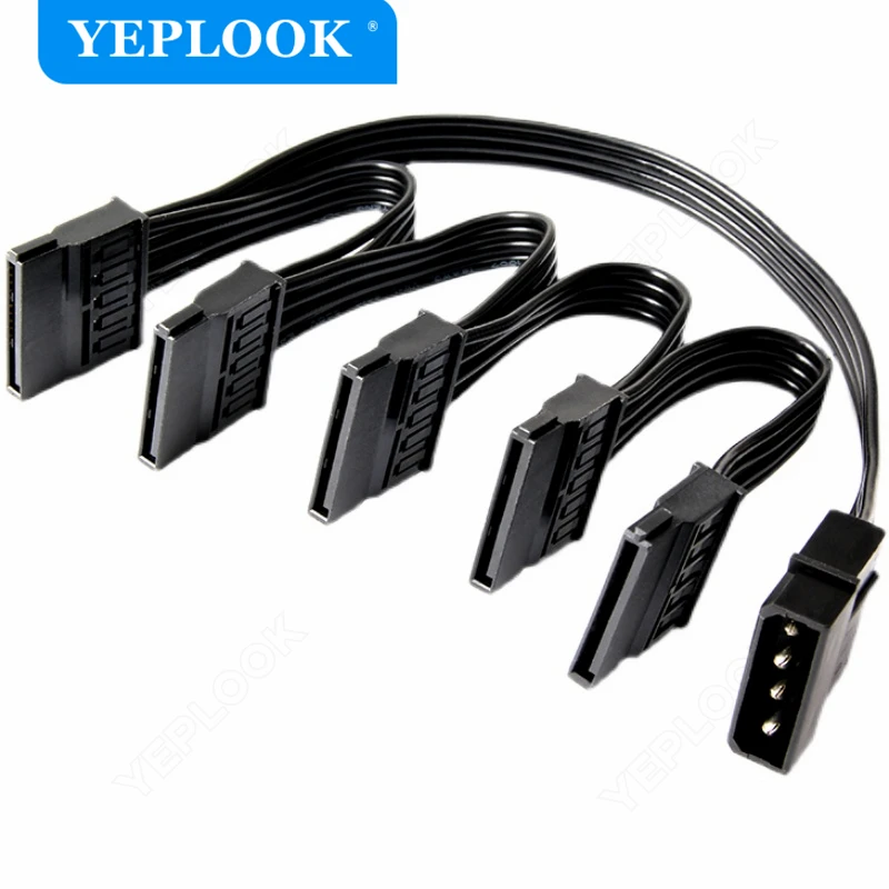 

Molex to SATA Power Cable 4Pin IDE to 1/2/3/4/5 Port SATA 15Pin 18AWG Tinned Copper Wire For Hard Drive HDD SSD PC Server
