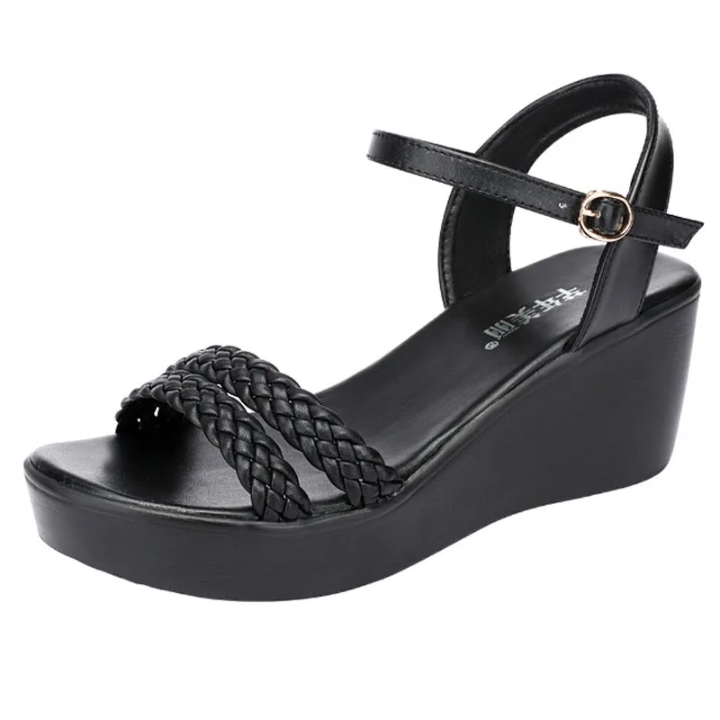 Сандалии женские на платформе босоножки танкетке удобная обувь с открытым