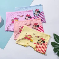 3pcs disney minnie kids girls underwear cartoon character pattern printing cottton soft comfortable boxer shorts baby panties