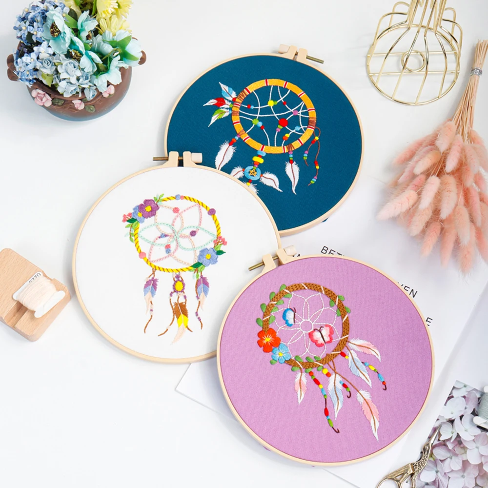 Набор для вышивки Ловец снов набор начинающих с рисунком Ловца инструкции