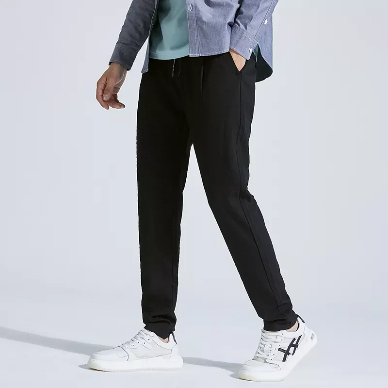 

NEW IN Summer Pants Mens Skinny Stretch Korean Casual Slacks Slim Fit Chino Elastic Waist Jogger Dress Trousers Male Thin 28-38