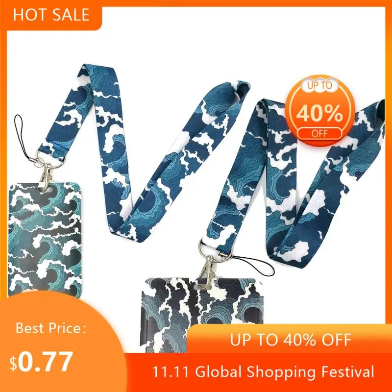 

Шнурок Kanagawa Hokusai, Обложка для кредитных карт и удостоверений, для студентов и женщин, украшения для ключей