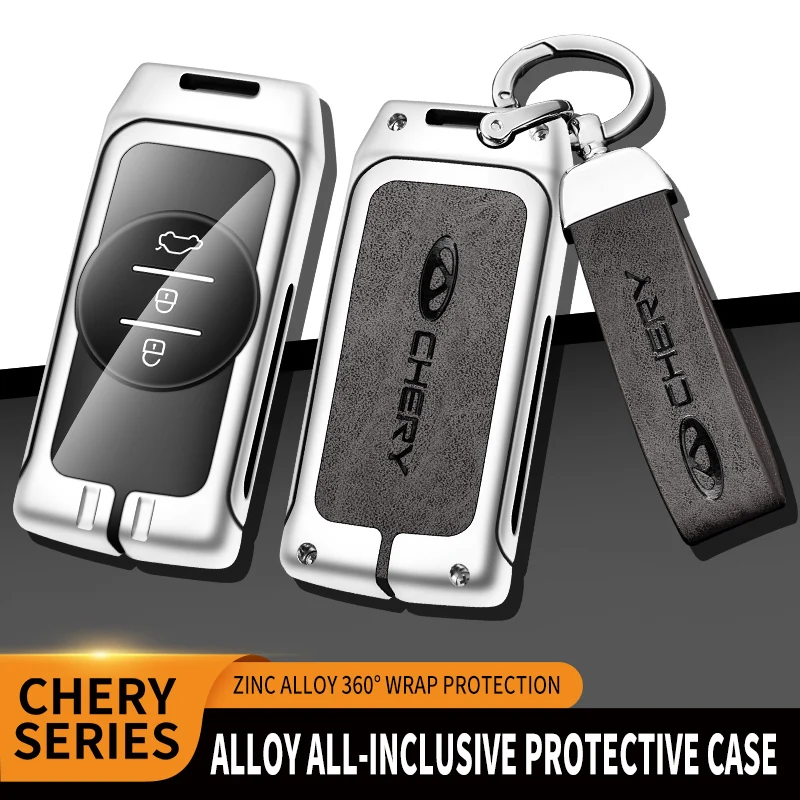 

Zinc Alloy Car Key Case Cover Shell For Chery Tiggo 8 Arrizo 5 Pro Gx 3x 5x EQ7 7 Pro EXEED TX ET-i TXL VX Keychain Accessories