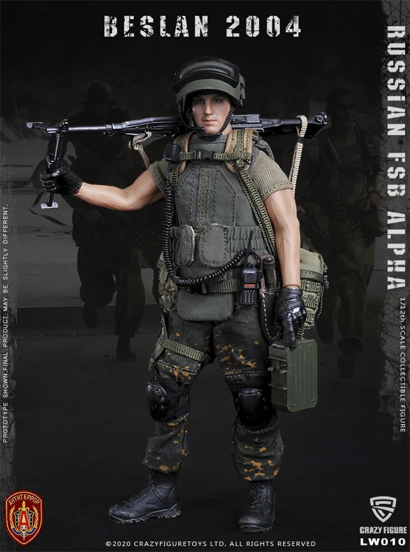 Масштаб 1:12, модель LW010, русский Альфа спецназ, машинный Gunner Beslan 2004, полный комплект для 6-дюймовой экшн-фигурки, куклы