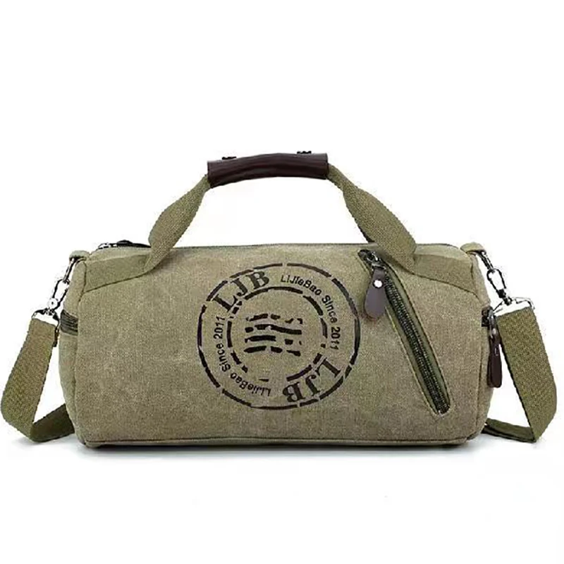 2022Canvas Large Capacity Men's and Women's Single Shoulder Diagonal Exercise Bag Fitness Camping Hiking Bag