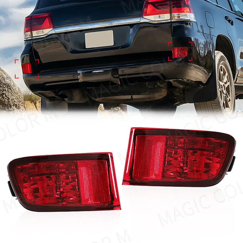 

For Toyota Land Cruiser Prado 120 Series 2002-2009 Rear Bumper Reflector Light Tail Stop Brake Lamp Without Bulb Turn Signal 12V