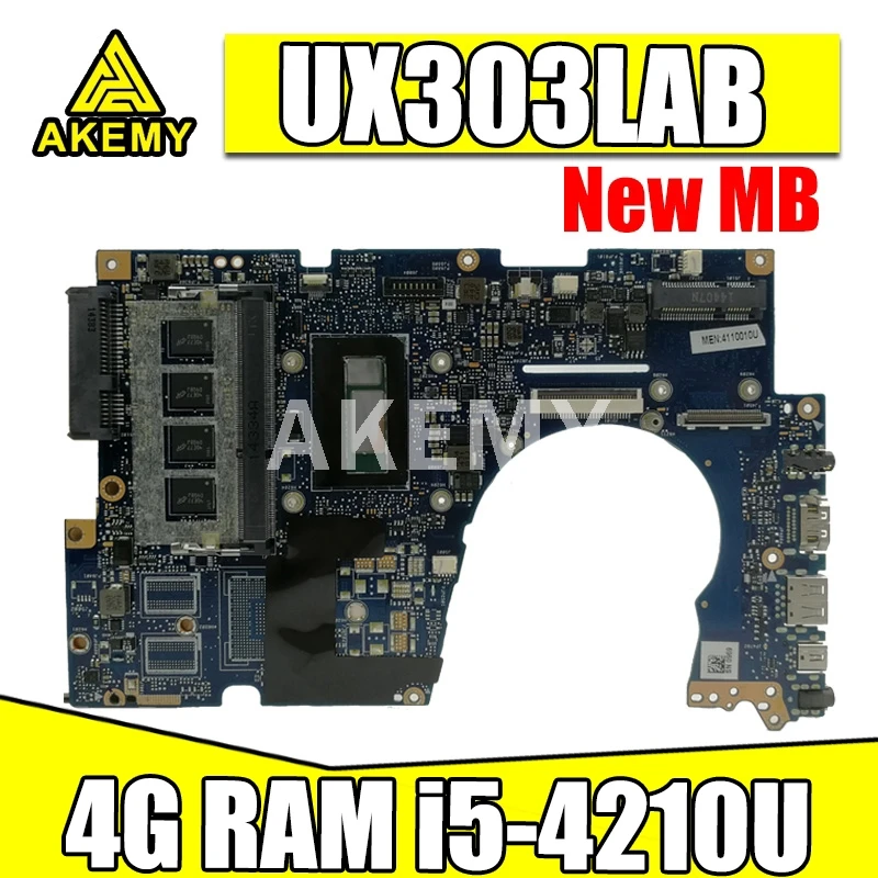 

Материнская плата Akemy UX303LAB для ноутбука Asus UX303LA UX303LB UX303LN UX303LA UX303L U303L, материнская плата 4G RAM i5-4210U SR23Y