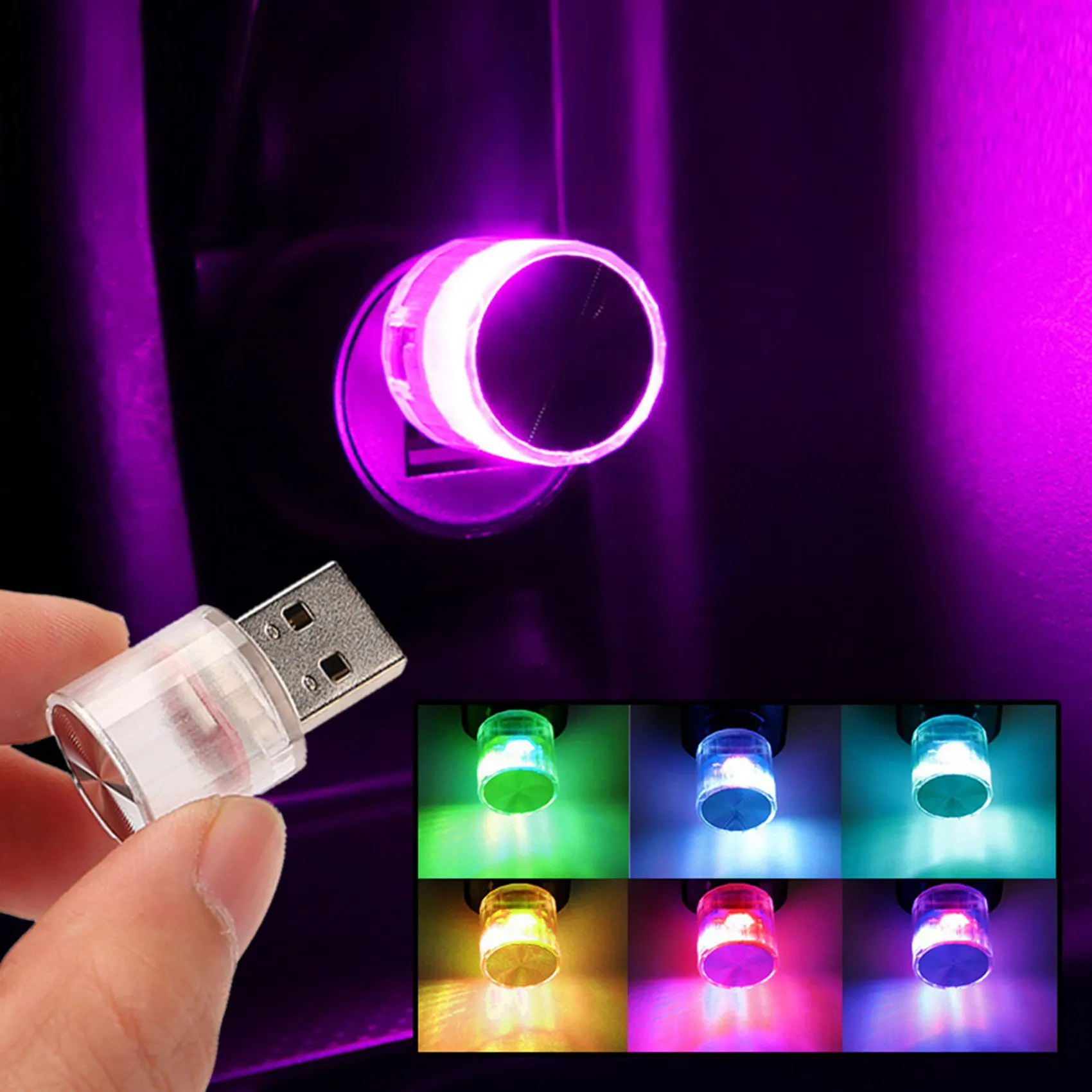 7-цветный мини-USB-светильник светодиодный моделирующий автомобильный фонарь для