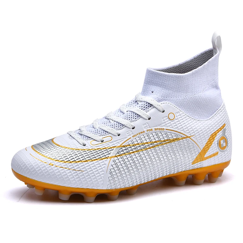 

Men's High Ankle Soccer Shoes Wear-Resisting TF/FG Football Boots Professional Training Outdoor Grass Anti-Skid Cleats Sneakers