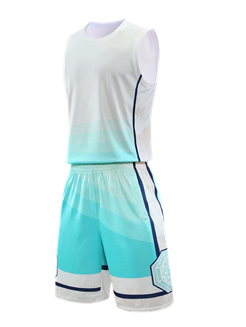 2023 Summer New Men Youth Sports Basketball Set Quick Dry Breathable Short Sleeve Shorts T-shirt University Basketball Team Kit