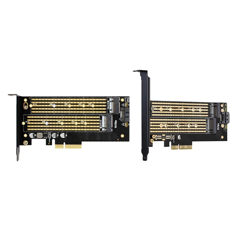 

JEYI 2 шт. сервер M.2 Nvme SSD NGFF SATA к PCIE3.0 X4 4X адаптер M ключ B ключ двойной порт карты SK7 & SK6