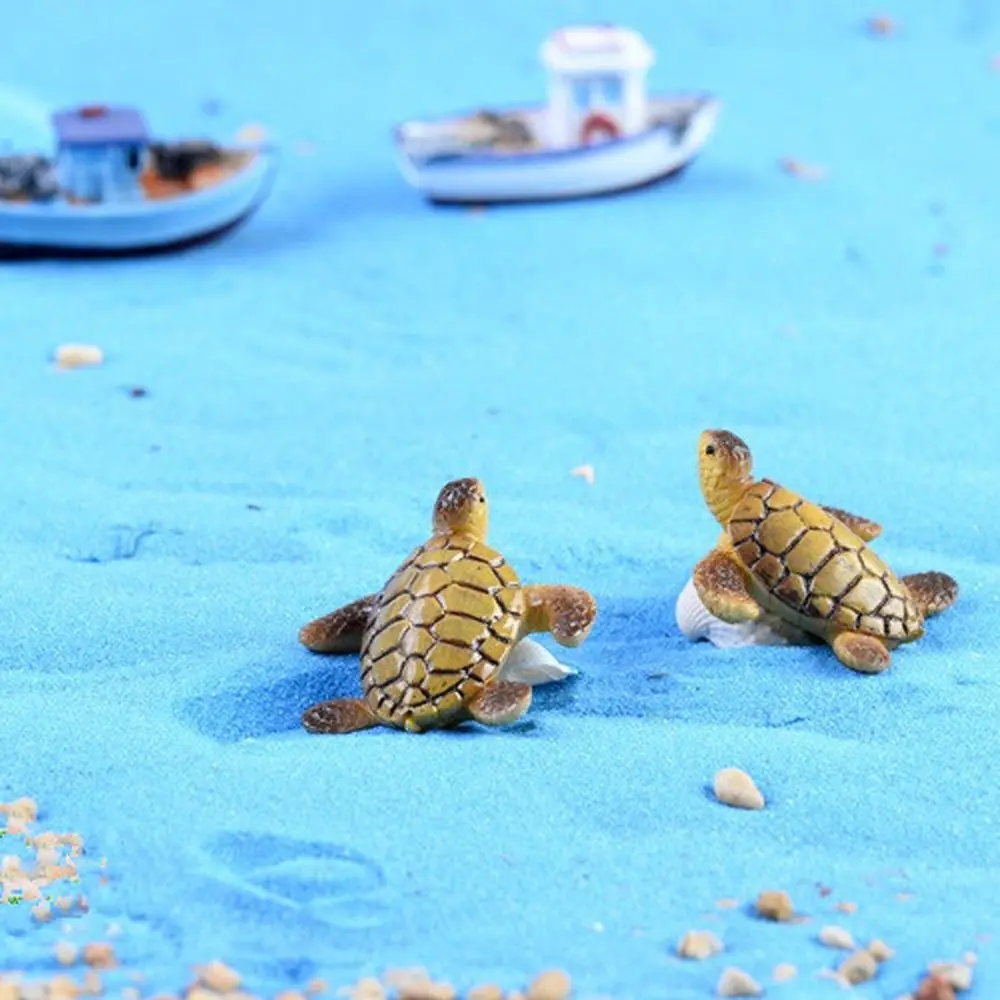 

2Pcs Mini Sea Turtle Figurines Resin Turtle Miniatures Micro Landscape Garden Moss Bonsai Ornaments Fish Tank Home Desk Decor