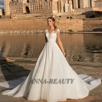 anna elegant wedding dresses tulle cap sleeveless o neck a line illusion appliques robe de mari%c3%a9e custom made