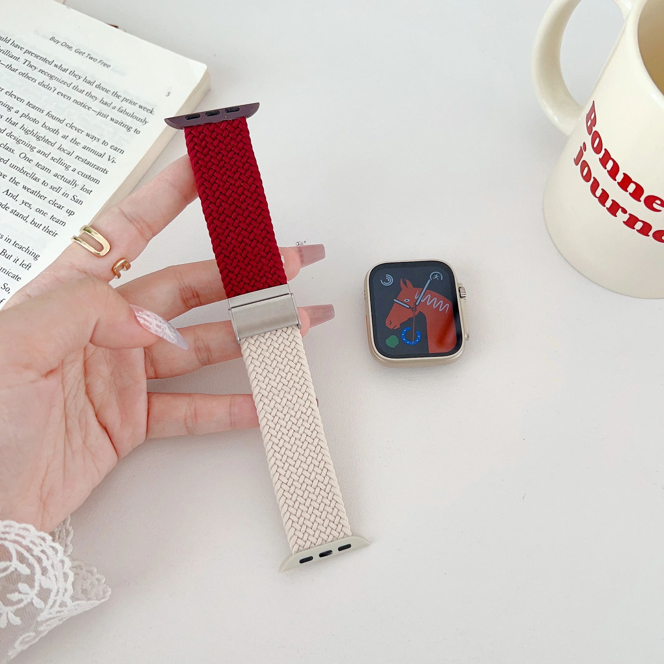 Braided Loop for Apple Watch 8 Ultra 49mm Band 41mm 45mm Nylon Correa Bracelet For IWatch Series7 6 3 4 5 SE 38mm 40mm 42mm 44mm