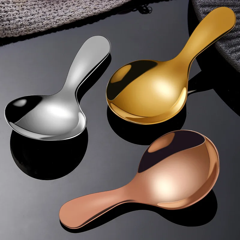 

304 Stainless Steel Ice Cream Scoops Thick Solid Color Dessert Spoon Kitchen Supplies Summer Time Ice Cream Companion