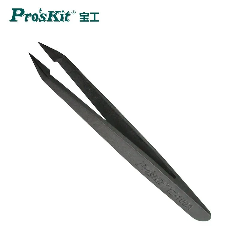 

TZ-100A Anti-static fiber flat Conductive Tweezer Anti-static fiber-magnetic non-inductive, acid Tweezer Electronic Repair Tool