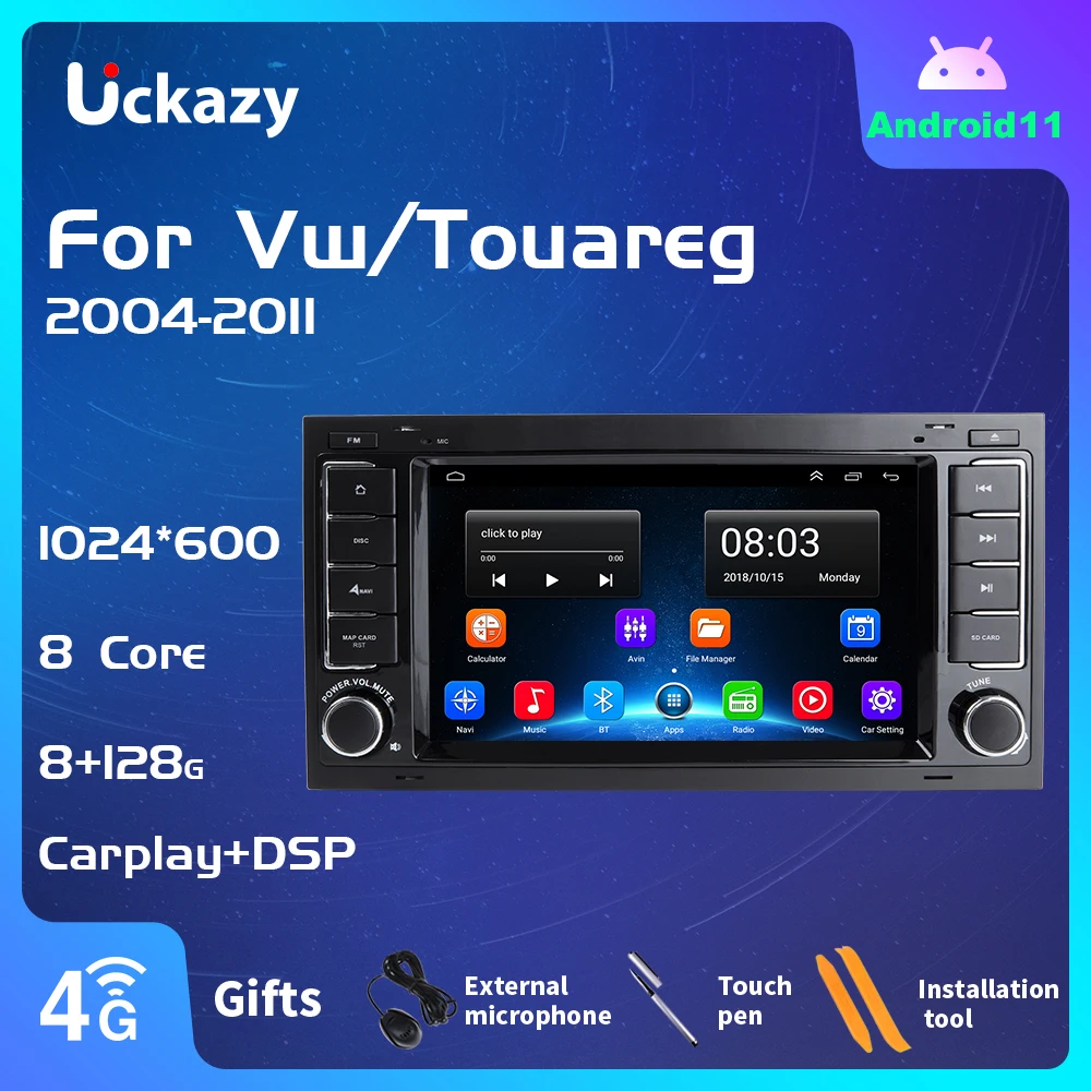 Автомобильный мультимедийный плеер Uckazy 8 ядер 2 Din Android 11 стерео для