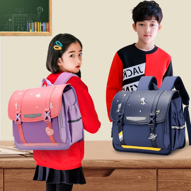 Girl Boy Unicorn Dinosaur Cute Horizontal Backpacks New Children Large Capacity British Style School Bags for Grades 1-6 Fashion